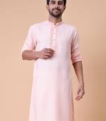 Men's mandarin collar embroidered cotton straight kurta