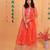 Alluring Georgette Embroidery And Printed Red Readymade Gown