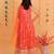 Alluring Georgette Embroidery And Printed Red Readymade Gown