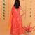 Alluring Georgette Embroidery And Printed Red Readymade Gown