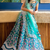 Aqua Blue satin Party wear Embroidered Work Lehenga Choli
