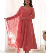 Heavy faux georgette with lukhnowi sequence work anarkali set