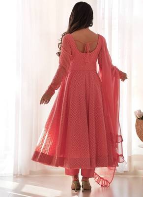 Heavy faux georgette with lukhnowi sequin work anarkali set 2