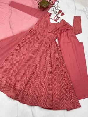 Heavy faux georgette with lukhnowi sequin work anarkali set 5