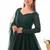 Green pure faux georgette lukhnowi sequence work anarkali set