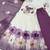 Violet soft organza silk with floral print fully flared anarkali pant with dupatta set