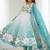 Aquablue soft organza silk with floral print fully flared anarkali pant with dupatta set
