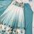 Aquablue soft organza silk with floral print fully flared anarkali pant with dupatta set