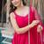Ranipink pure romansilk chanderi plain fully flair anarkali suit