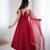 Maroon pure romansilk chanderi plain fully flair anarkali suit