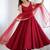Maroon pure romansilk chanderi plain fully flair anarkali suit