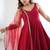 Maroon pure romansilk chanderi plain fully flair anarkali suit