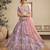 Lavender Satin Silk Sequins embroidery Semi Stitched Lehenga choli Dupatta