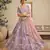Lavender Satin Silk Sequins embroidery Semi Stitched Lehenga choli Dupatta