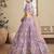 Lavender Satin Silk Sequins embroidery Semi Stitched Lehenga choli Dupatta