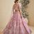 Pink Satin Silk Sequins embroidery Semi Stitched Lehenga choli Dupatta