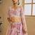 Pink Satin Silk Sequins embroidery Semi Stitched Lehenga choli Dupatta