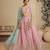 Pink Satin Silk Sequins embroidery Semi Stitched Lehenga choli Dupatta