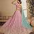 Pink Satin Silk Sequins embroidery Semi Stitched Lehenga choli Dupatta
