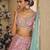Pink Satin Silk Sequins embroidery Semi Stitched Lehenga choli Dupatta