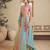 Turquoise Blue Georgette Golden Sequin Thread Coding Embroidered Semi Stitched Lehenga choli