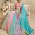 Turquoise Blue Georgette Golden Sequin Thread Coding Embroidered Semi Stitched Lehenga choli