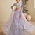 Lavender Net Sequins embroidery Semi Stitched Lehenga choli Dupatta