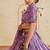Lavender Organza Sequins embroidery Semi Stitched Lehenga choli Dupatta