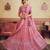 Pink Organza Sequins embroidery Semi Stitched Lehenga choli Dupatta