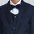sequence suit set full sleeves blazer, shirt, pant and waist coat with bow tie - navy blue