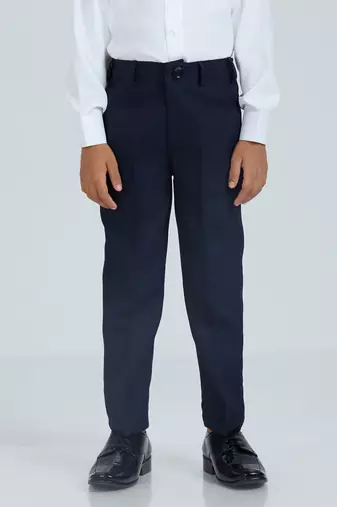 sequence suit set full sleeves blazer, shirt, pant and waist coat with bow tie - navy blue