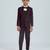 gentleman   s charm in sequence suit set full sleeves blazer, shirt, pant and waist coat with bow tie - wine
