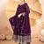 WINE Faux Blooming EMBROIDERY PARTY WEAR SUIT SET  