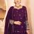WINE Faux Blooming EMBROIDERY PARTY WEAR SUIT SET  