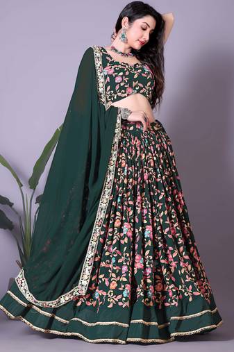 Multicolor  Heavy Latest  Festival Wear Lehenga Choli