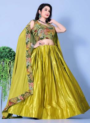 Yellow Heavy Designer Lehenga Choli with Fancy Blouse 1