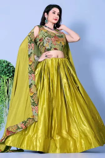 Yellow Heavy Designer Lehenga Choli with Fancy Blouse
