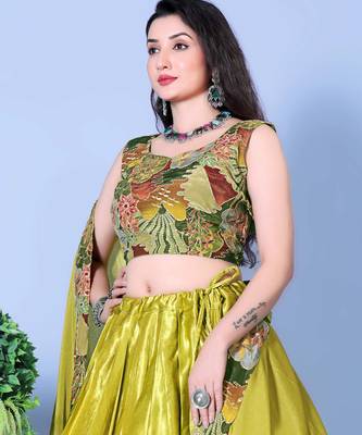 Yellow Heavy Designer Lehenga Choli with Fancy Blouse 2