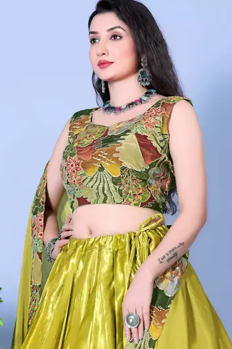 Yellow Heavy Designer Lehenga Choli with Fancy Blouse