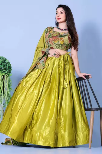 Yellow Heavy Designer Lehenga Choli with Fancy Blouse
