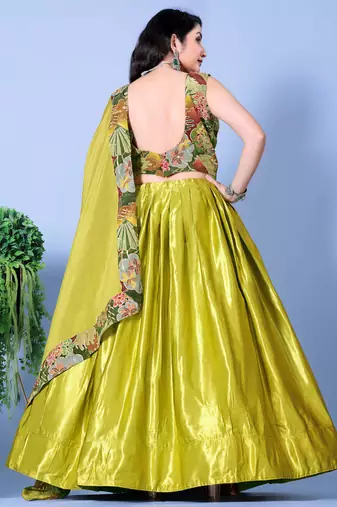Yellow Heavy Designer Lehenga Choli with Fancy Blouse