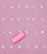 Women's baby pink unstitched heavy thread embroidery georgette dress material (cp9098bpk)