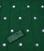 Women's green unstitched heavy thread embroidery georgette dress material (cp9098grn)