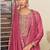 Peach chinon silk embroidered straight style suit