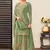 Pista green chinon silk embroidered straight style suit