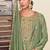 Pista green chinon silk embroidered straight style suit