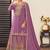 Lavender chinon silk embroidered skirt style suit