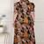 Miravan womens plus size pure cotton black puff sleeve floral printed butterfly maxi dress