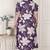 Miravan womens plus size purple pleated puff sleeve floral pure cotton butterfly midi dress