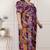 Miravan womens plus size floral print puff sleeve pure cotton fit flare magenta butterfly maxi dress